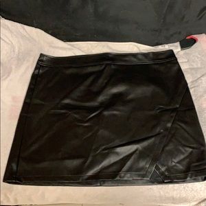 Black leather skirt